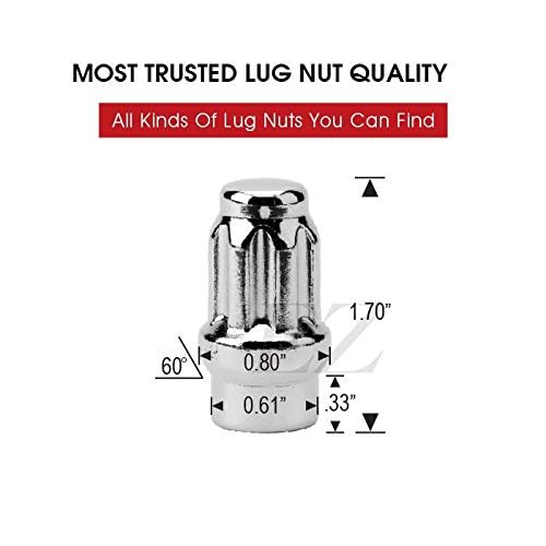 ET Spline Drive Tuner 7/16" Thread Chrome Lug Nut 24 Pc Set with Key image 5