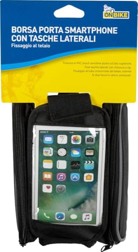 On Bike Borsa Porta Smartphone Universale Per Bici 19X17X13 Cm Con Tasche Laterali – Touchscreen Trasparente, Impermeabile, Fissaggio Manubrio, Comoda E Capiente - 3