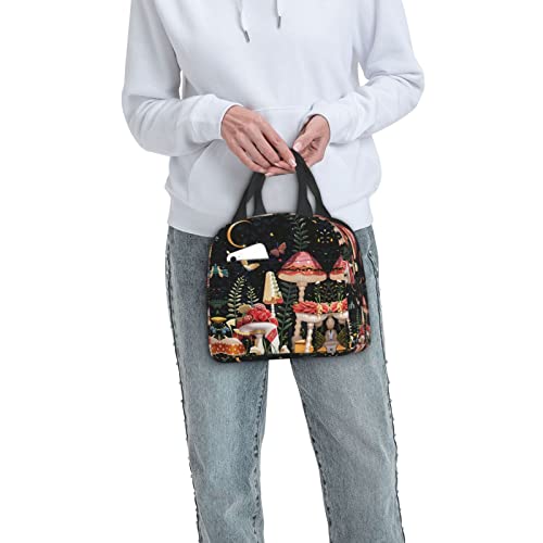 Yrebyou Mushroom Lunch Bag Women Lunch Box Insulated Cooler Reusable Container Waterproof For Work Office Travel Picnic #TOP5