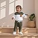 Giraropa Toddler Baby Boys Clothing Set Fashionable Plush Long Sleeve Pullover with Solid Color Pants 2 Pcs Winter Outfits (Army Green pocket, 18-24 Months)
