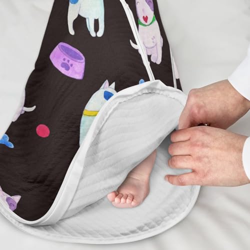 Image of vvfelixl Bright Funny Dinosaurs Baby Sleeping Bag Sleep Sack,Baby Wearable Blanket Sleep Suit for 0-6 Months