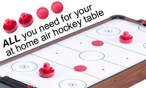 Mini Air Hockey Pucks And Paddles - Replacement Set Value Pack - Set Of Two Red Air Hockey Pushers And Four 2 Inch Red Pucks I Epic Gifts #TOP5
