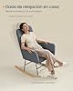 SONGMICS HOME Silla Mecedora, con Reposabrazos, Reclinable, Cubierta de Vellón, Marco de Acero, Patas de Madera de Caucho, Carga de 160 kg, para Dormitorio, Salón, Gris Pizarra LYY500G01 #3
