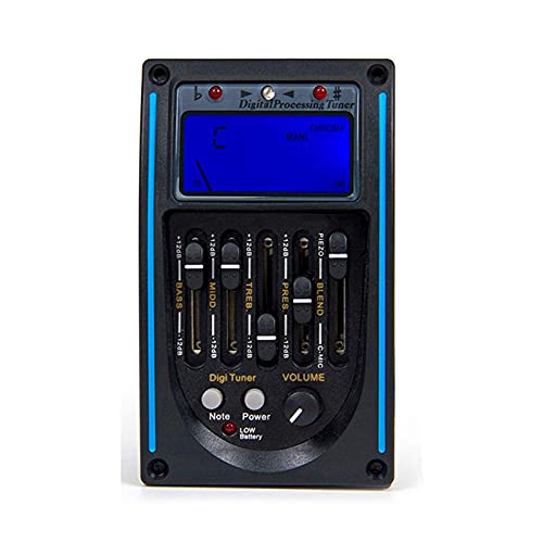 5 Band EQ Equalizer Pickup, Acoustic Guitar Preamplifier Tuner with LCD and Volume Control LC-5