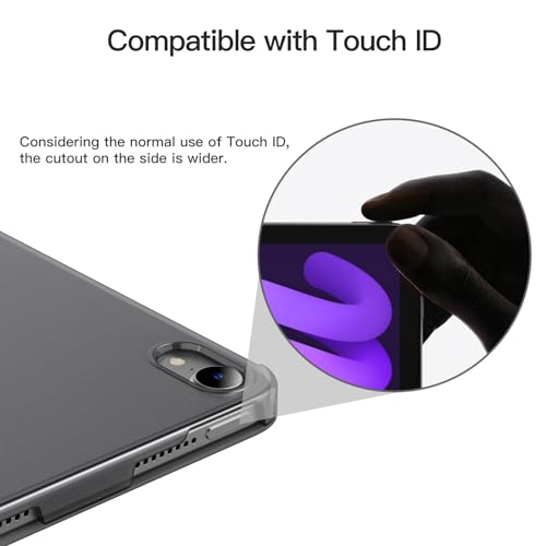 Image of JETech Cover Case for iPad mini (A17 Pro, 2024 Model, 7th Generation) / mini 6 (2021 Model, 6th Generation), Slim Stand Hard Back Shell Smart Cover with Auto Wake /Sleep (Space Gray)
