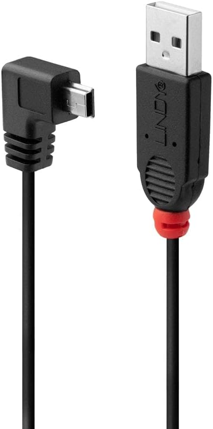 Lindy 0.5m USB 2.0 Cable, Type A to Mini-B, 90 Degree Right Angle