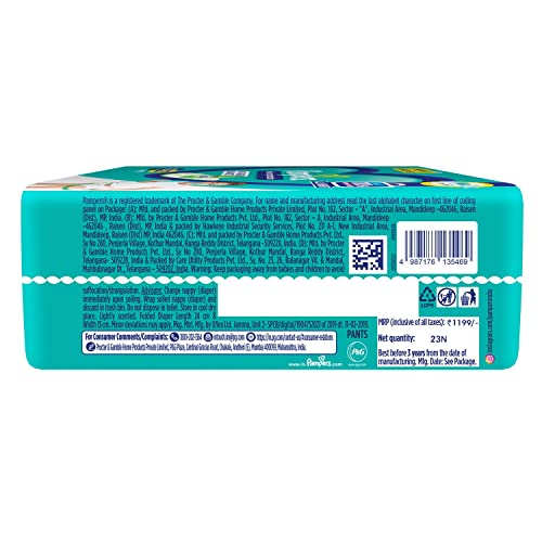 Image of Pampers All round Protection Pants Style Baby Diapers, XXX-Large (XXXL) Size, 23 Count, Anti Rash Blanket, Lotion with Aloe Vera, 17+ kgs Diapers (Pack of 2)