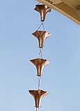 Monarch Pure Copper Angel Blossom Rain Chain, 8-1/2-Feet Length