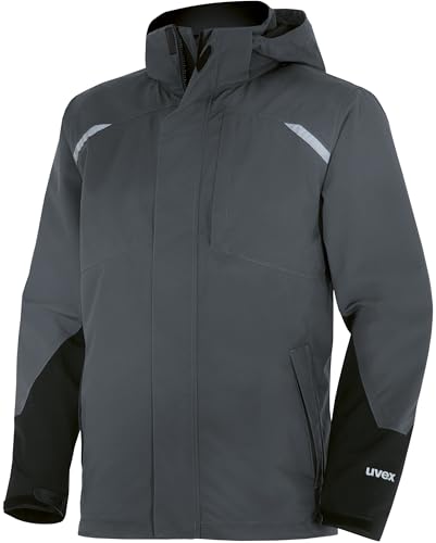 Chaqueta 3 en 1 impermeable y transpirable Uvex SuXXeed Craft con reflectantes antracita