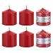 Mega Candles - Unscented 3" x 3" Round Pillar Candle - Red, Set of 6