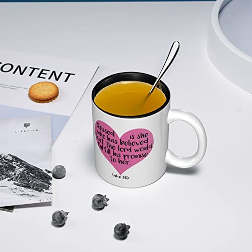 Blessed is She Luke 145 Christian Mug Regalo Inspirational Women Scripture Quote Faith,Inner Color Taza de café Taza de… - Imagen 8