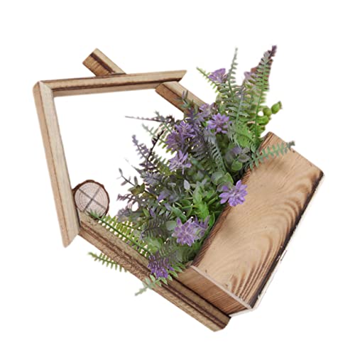 YARNOW Decoración De Cabañas De Troncos Adorno De Madera Hogar Artesanía De Madera Hogar para Decorar Interiores Césped Artificial