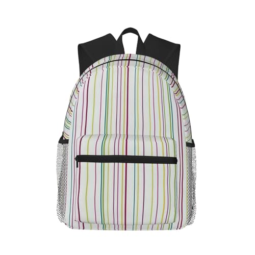 Sac à dos d'école rayé imperméable décontracté pour l'université