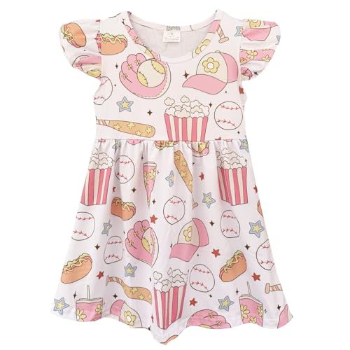 Toddler Girls Spring Summer Dress Causal Flutter Sleeve Ruffle Bottom Dress Summer Clothes