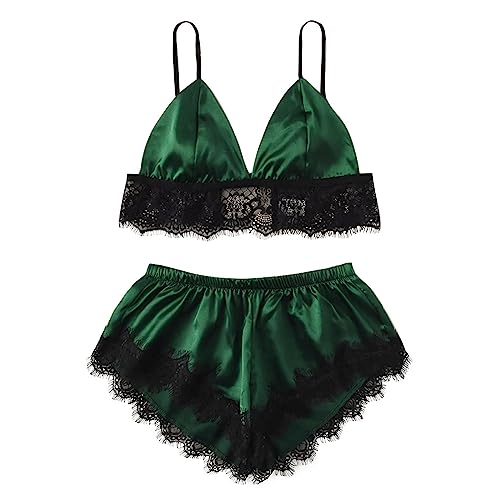 Lady sexy lingerie pyjama ensemble bretelles dentelle femme de chambre XL
