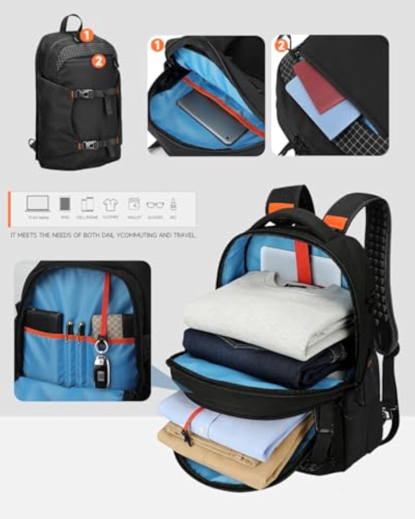2-in-1 Detachable Carry-On Backpack, Flight Approved
