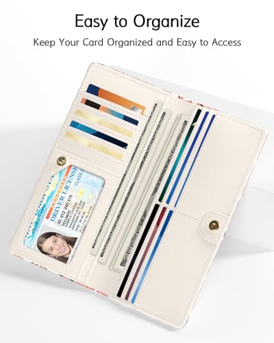 Image of Nipichsha Womens Wallet, RFID Slim Wallets for Women, Thin Ladies Credit Card Holder Purse, Cute Leather Bifold Clutch Billfold with 11 Card Slots & ID Window, Rosemary