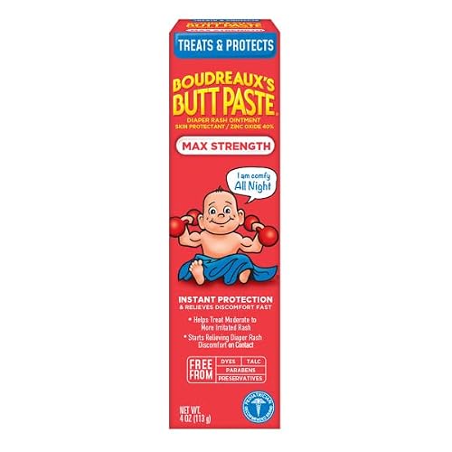 Boudreaux's Butt Paste Diaper Rash Ointment - Maximum Strength - Contains 40% Zinc Oxide - Paraben and Preservative-Free - 4oz (2 Pack) - Thumbnail 2