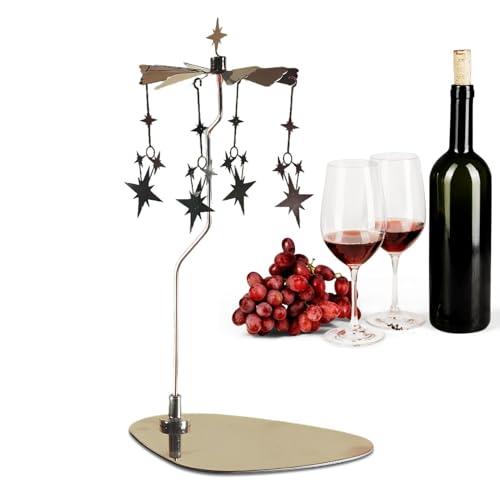 Carrusel de Velas, Portavelas Giratorio Candelero Spinner,Portavelas de carrusel de Acero Inoxidable Portavelas Giratorio