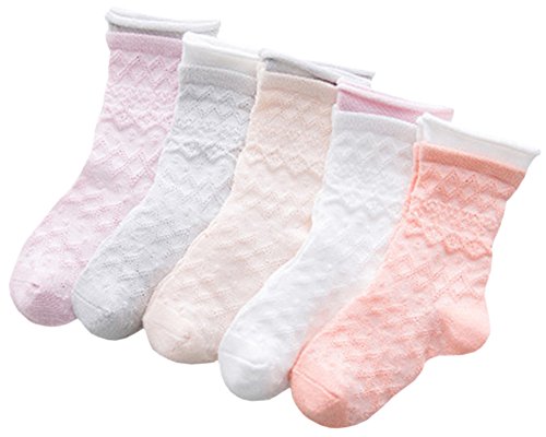 Unisex Kids 5 Pack Breathable Cotton Ankle Socks Mid Tube Crew Socks2