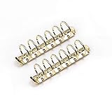 Moterm 2 Pieces 6-Hole Ring Binder Mechanisms Replacement Kit for Binder Planners (A7 Size, Gold...