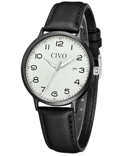 CIVO Damenuhr Analog Quarz Uhr Leder Rechteckige Damen Armbanduhr Retro Klassische Uhr Elegante Römische Nummer - Mode Kleid Geschenke für Frauen