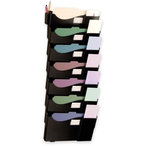 OIC Grande Central Filing System - 38.3" Height x 16.6" Width x 4.8" Depth - 7 Pocket(s) - Black by Oic