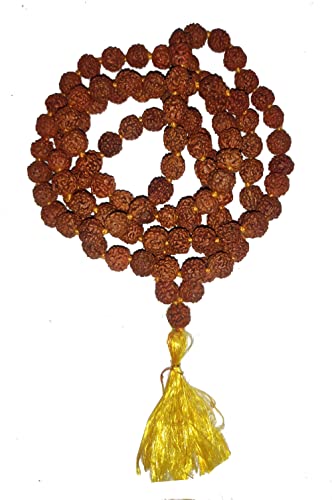 Mala 108 perles en graines sacrées de Rudraksha 5 mukhi artisanales pour une harmonie durable