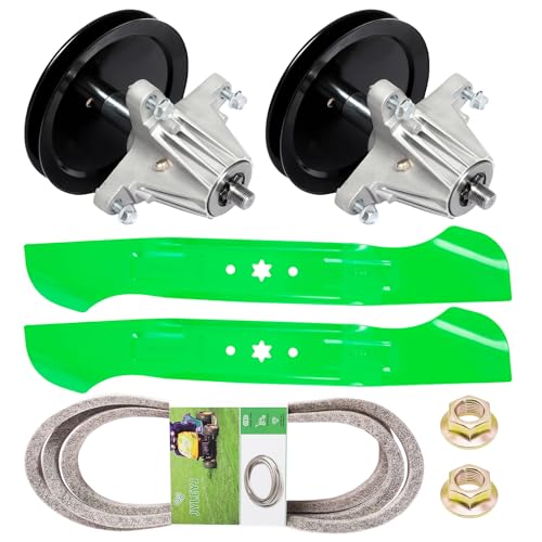 JYLEYJ Lawn Mower 46 inch Deck Rebuild Kit for MTD Crafts man Cub Ca det LTX1045 LTX1046 Includes 2 Spindle 618-04865 618-04636, 2 Blade 742-04244, 742-04290, 1 Be lt 754-04219 by JYLEYJ - Used condition - US$70.65