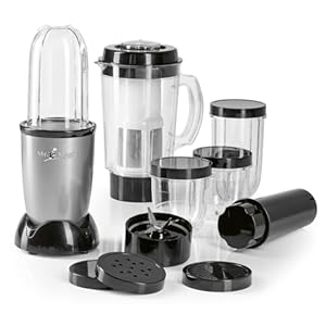 GOURMETmaxx Mr. Magic Mixer | Smoothie Maker met XXL accessoirepakket | Standmixer 18-delig | Blender met lekvrije vershouddeksels | Food Processor voor shakes, smoothies etc.