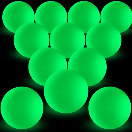 Soulchen 12 Pack Glow in the Dark Lacrosse Balls Official Size Night, Green