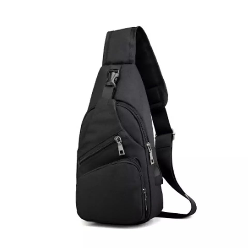 Bolsa Mochila De Peito Tiracolo Pochete Bolsa Impermeável Transversal Masculina(preto)