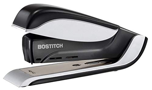 BOSTITCH Premium Spring-Powered Desktop Stapler- One Finger, No Effort - Black/Gray (1140)