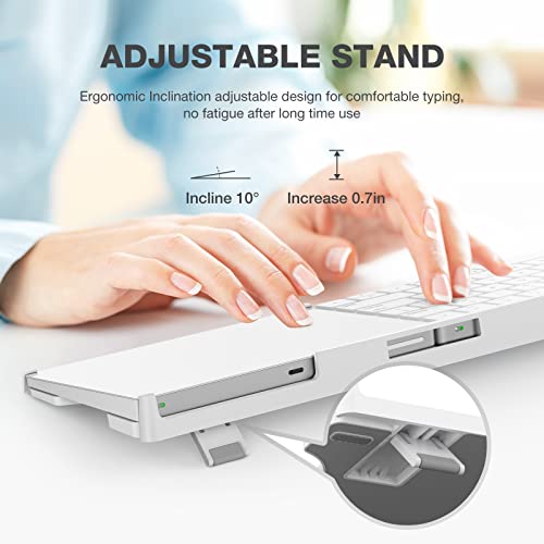 Image of Stand Compatible with Apple Magic Keyboard (MLA22LL /A, MK2A3LL /A, MK293LL /A, MJ2R2LL /A, MK2D3AM /A) and Apple Magic Trackpad: Left /Right Handed Use, Wireless, Tabletop, Integrated, 1 Count