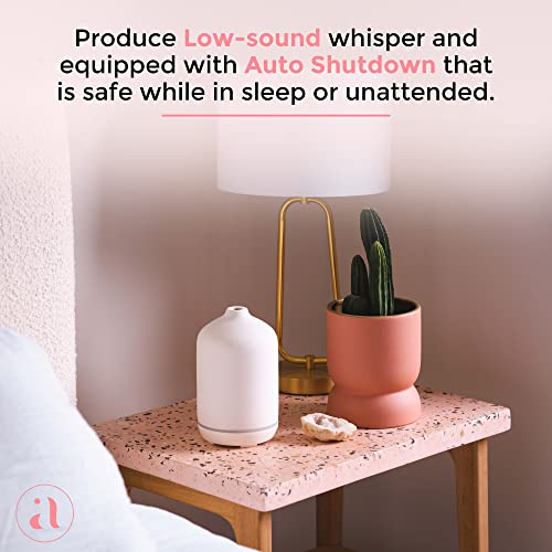 Ajna Ceramic Essential Oil Diffuser - Elegant Aromatherapy Diffuser Ceramic Stone For Home And Office - 3 In One Diffuse, Humidify And Ionize - Easy To Use 100Ml #TOP4