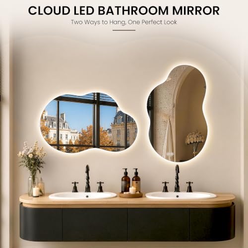 24" x 40" Irregular Backlit Bathroom Mirror, Anti-Fog - Image 5