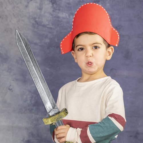 2pcs Toy Sword,18.9" Plastic Roman Sword for Kids Boys Role-Play Accessory,Medieval Knight Toy,Halloween Cosplay,Props Silver3