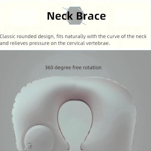 Image of Polyester Inflatable Travel Pillow For Sleeping Airplane - Inflatable Neck Pillow For Traveling On Plane, Press To Inflate,Portable Travel Neck Pillow.(Multicolor)