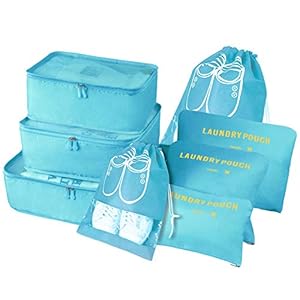 Vicloon Multifunction Packing Cubes – 8 PCS Organizer Packing Bags for Suitcase, Luggage Packing Organizers with Shoe Bag, Travel Storage Accessories