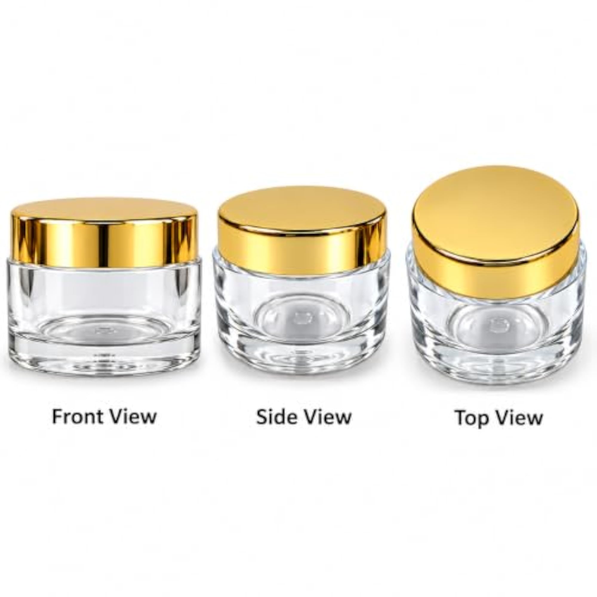 15GM Mini Acrylic Cream Containers with White Leakproof Lids