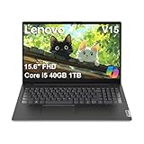 Lenovo V15 Gen 4 (15.6' FHD Anti-Glare, 13th Intel 8-Core i5-13420H ( i7-1255U), 40GB RAM, 1TB SSD) for Business, Home, Military Grade, Ethernet, Webcam w/Shutter, Win 11 Pro w/AI Copilot, Black