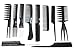 Magic 10 Piece Professional Styling Comb Set, Black