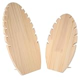JOINPAYA Soporte de Madera Natural para Exhibición de Collares 7 y 5 Ranuras, Organizador Compacto de Joyas para Escritorio, Expositor de Joyería para Almacenamiento y Venta, Paquete de 2