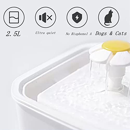 Fuente automática de agua para perros y gatos 2.5L blanca miniatura 6