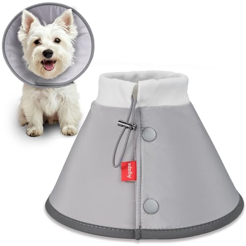Image of Agape Soft Dog Cone for Small Dogs & Cats, Recovery Collar to Stop Licking | Comfy E-Collar Alternative for Puppies, Adjustable Cloth Cone After Surgery, Protective Neck Cone for Kittens, Washable