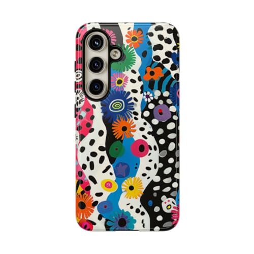 Coque rigide brillante Samsung S24 zèbre floral, une protection premium aux couleurs vibrantes