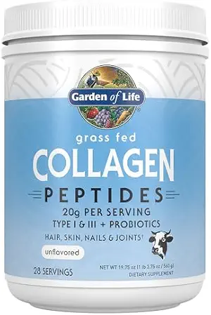 Garden of Life Colágeno en polvo alimentado con pasto, gomitas de saúco - Apoyo inmunológico, cabello, piel, uñas, articulaciones, 120 gomitas veganas sin gluten