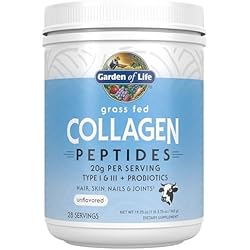 Garden of Life Grass Fed Collagen Peptides Powder Unflavored Collagen Powder for Hair Skin Nails Joints, Hydrolyzed Collagen Protein Supplements, Collagen for Women & Men, 28 Servings