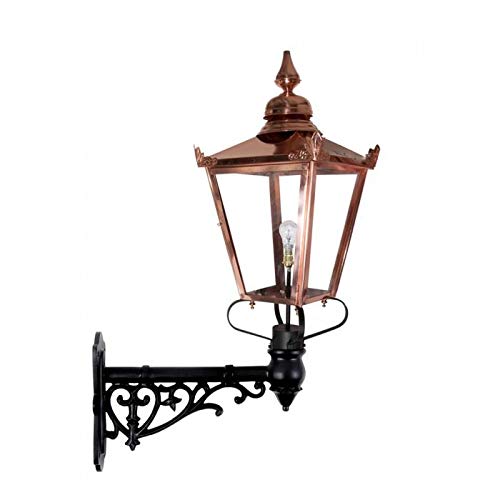 Image of 88cm Tall Copper and Black Victorian Outdoor Wall Lantern Wall Light Fitting