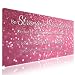 knseva. Large Gaming Mouse Pad with Stitched Edges, Be Strong and Courageous Inspirational Quote Joshua 1:9 Bible Verse Scripture Pink Glitter Background, Anti-Slip Waterproof XXL Extended Desk Mat